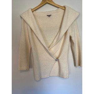Vintage Ann Taylor Angora wool Blend Wrap Crystal Embellishment Wrap Sweater S